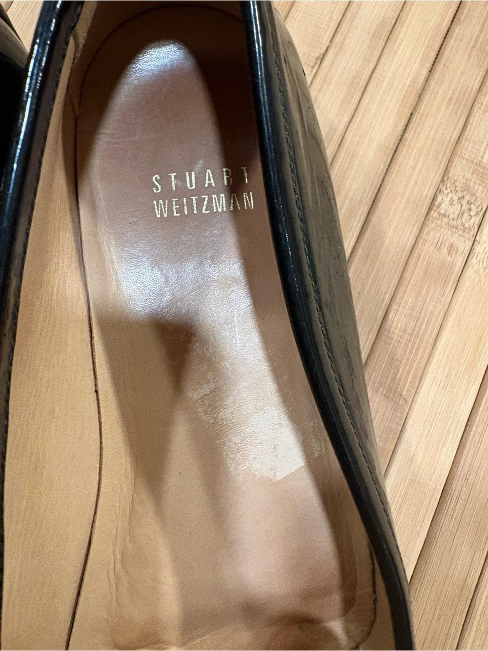 Stuart Weitzman Black Patent Leather Women's Loafers size 9 m